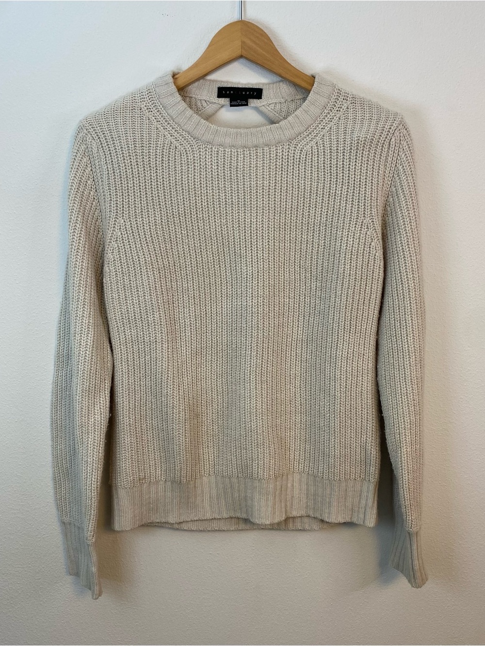 Sanctuary Gray Knit Back Cutout Crewneck Sweater Womens Medium